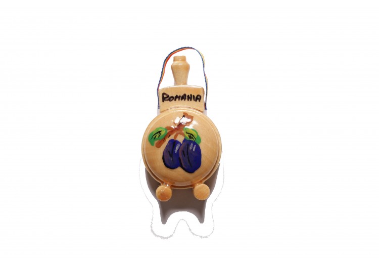 Magnet de lemn artizanal model ploscă natur Magnet de lemn artizanal model ploscă natur